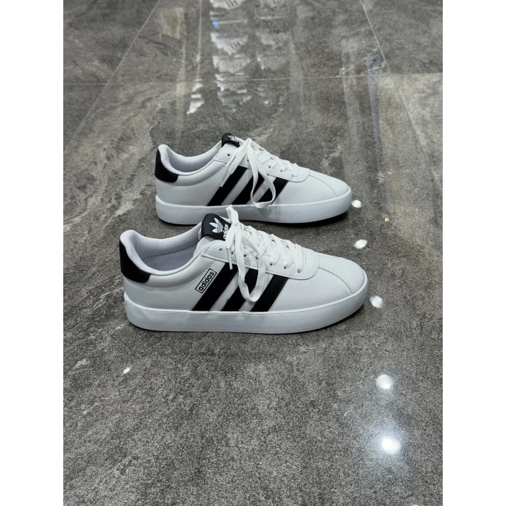 Adidas VL Court 2.0 Beyaz Siyah Detaylı Spor Ayakkabı