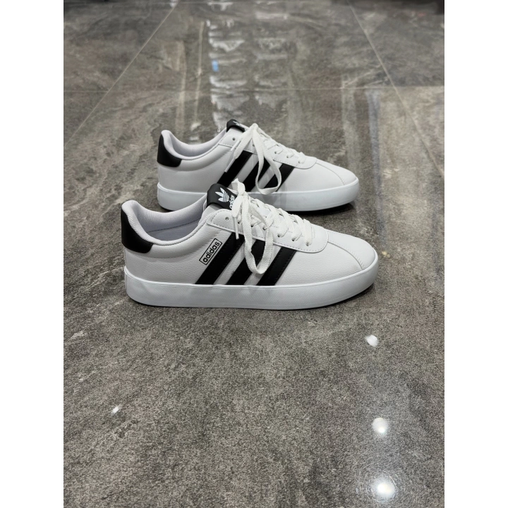 Adidas VL Court 2.0 Beyaz Siyah Detaylı Spor Ayakkabı