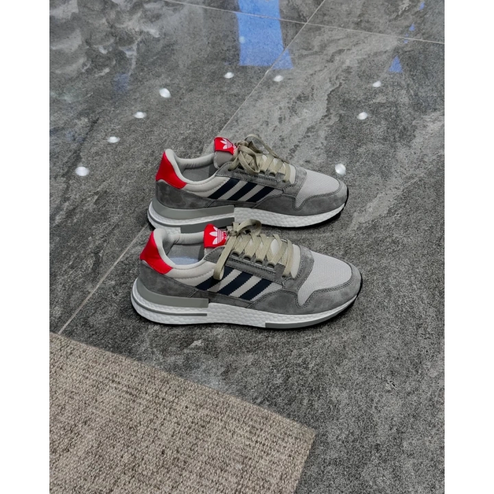 Adidas Zx 500 RM Gri Kırmızı Topuk