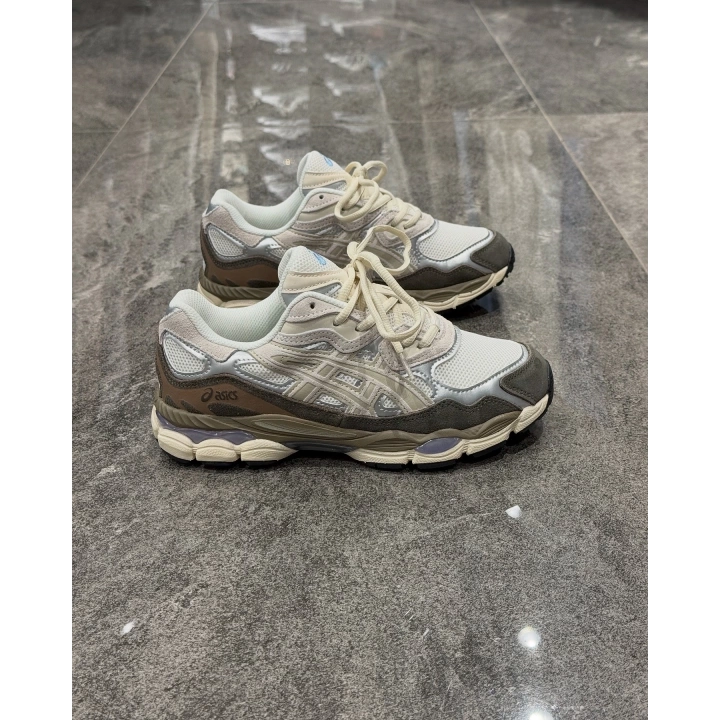 Asics Gel Ncy Krem Kahve Yeşil Detaylı Spor Ayakkabı
