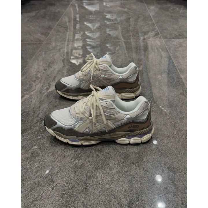 Asics Gel Ncy Krem Kahve Yeşil Detaylı Spor Ayakkabı