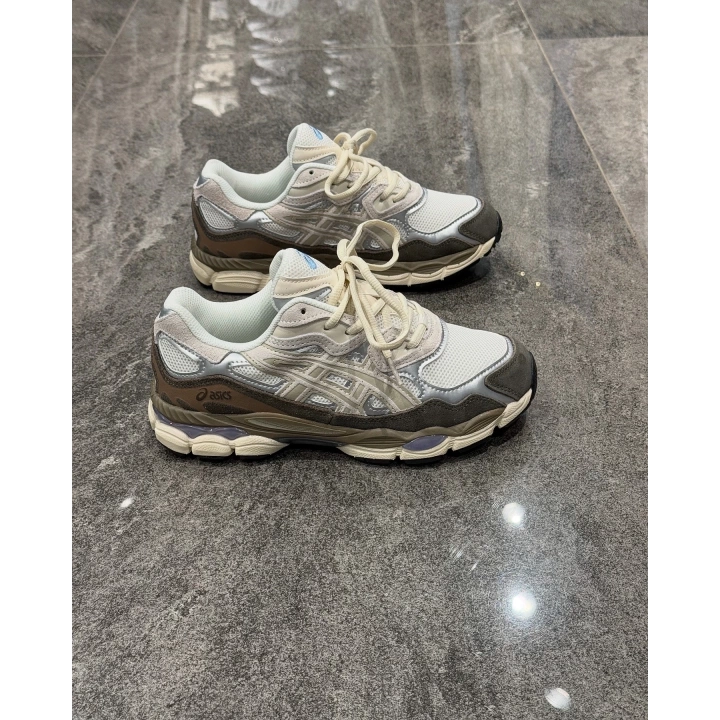 Asics Gel Ncy Krem Kahve Yeşil Detaylı Spor Ayakkabı