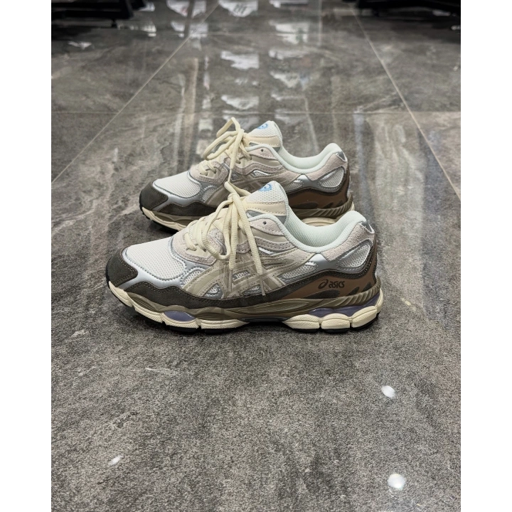 Asics Gel Ncy Krem Kahve Yeşil Detaylı Spor Ayakkabı