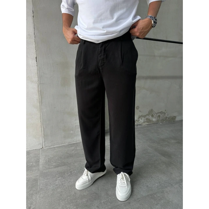 Baggy Modal Kumaş Siyah Pantolon