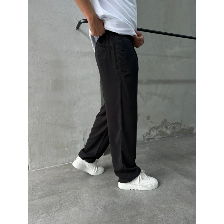Baggy Modal Kumaş Siyah Pantolon