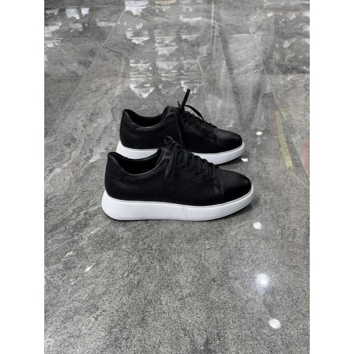 Canyon Siyah Beyaz Detaylı Deri Sneaker