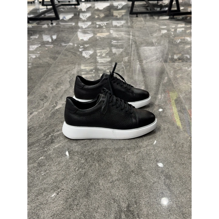 Canyon Siyah Beyaz Detaylı Deri Sneaker