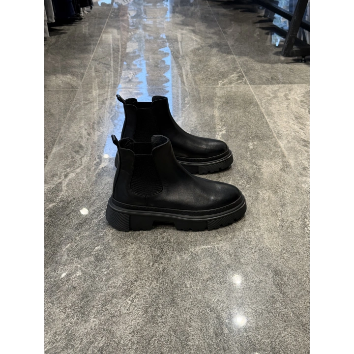 Erkek Deri Eva Taban Chelsea Siyah Bot