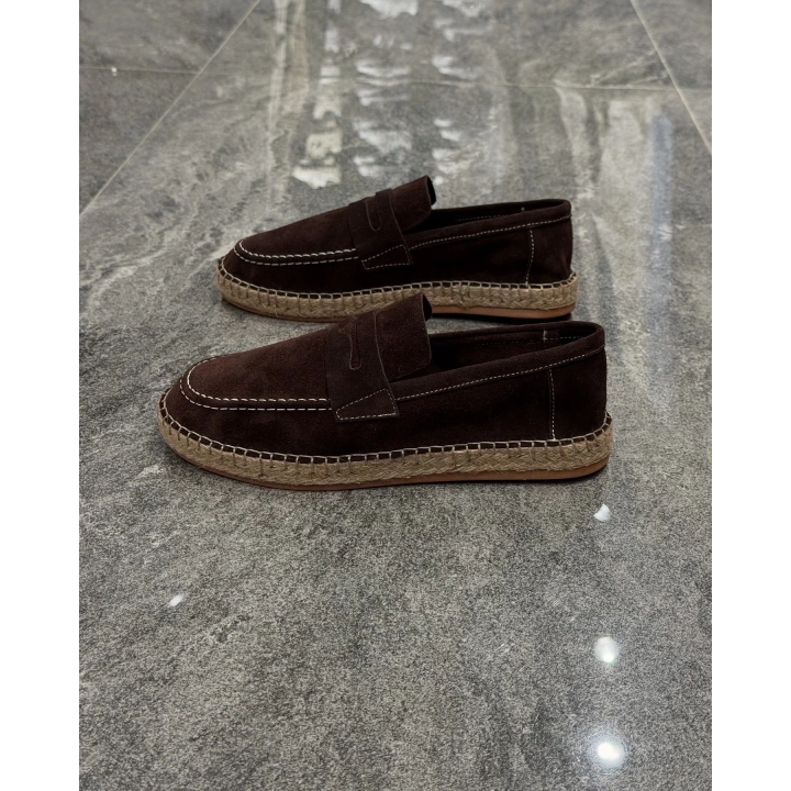 Erkek Espadril Loafer Kahve Ayakkabı