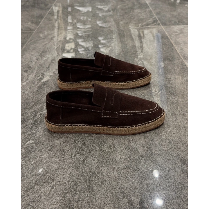 Erkek Espadril Loafer Kahve Ayakkabı