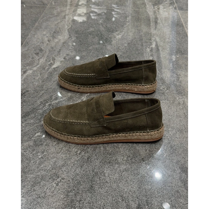 Erkek Espadril Loafer Yeşil Ayakkabı