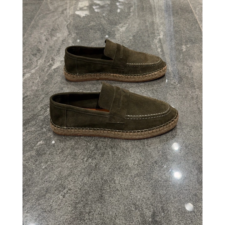 Erkek Espadril Loafer Yeşil Ayakkabı