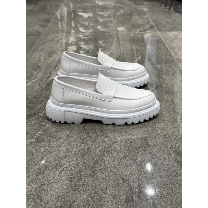 Erkek Loafer Beyaz Ayakkabı