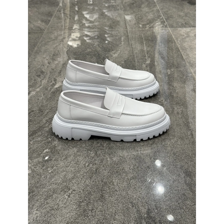 Erkek Loafer Beyaz Ayakkabı