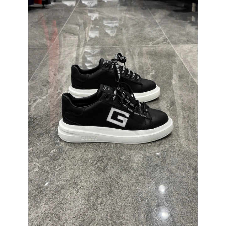Gues Deri Siyah Beyaz G Logolu Spor Ayakkabı