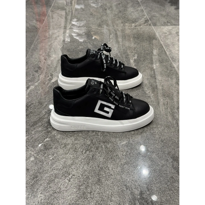 Gues Deri Siyah Beyaz G Logolu Spor Ayakkabı