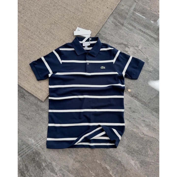 Lacoste Polo Yaka Laci Beyaz Çizgili