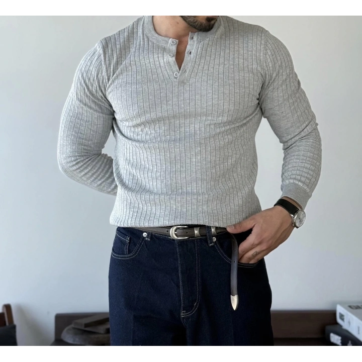 Marco Düğmeli Gri Sweat