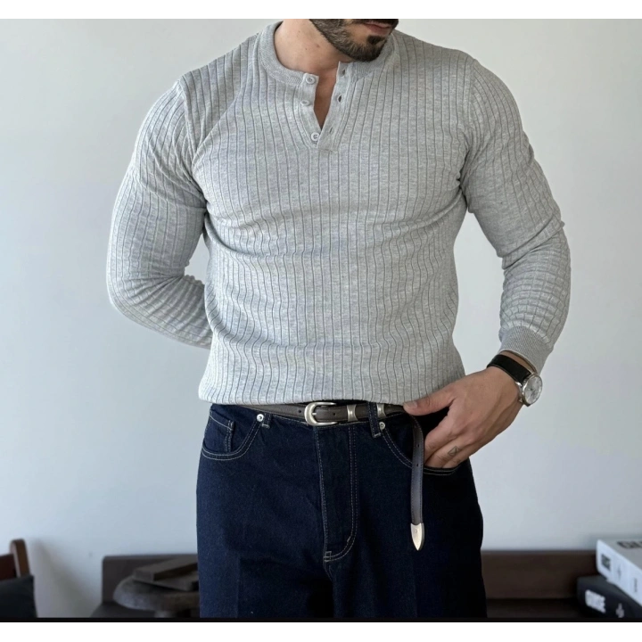 Marco Düğmeli Gri Sweat