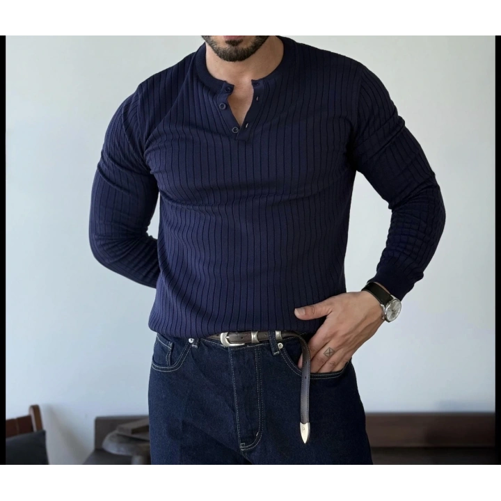 Marco Düğmeli Lacivert Sweat