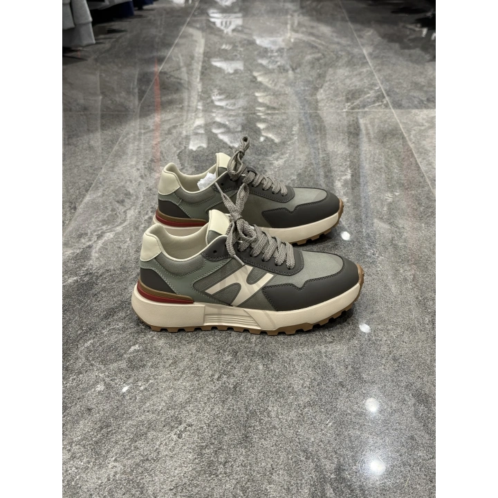 Marco Yeşil Krem Kahve Taban Detaylı Ayakkabı