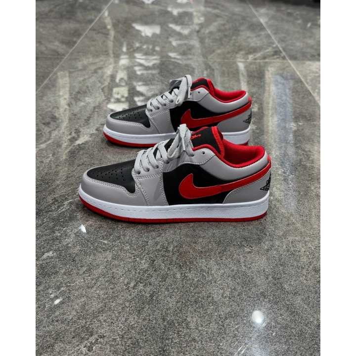 Nike Air Jordan 1 Low Black Light Smoke Grey Gym Red