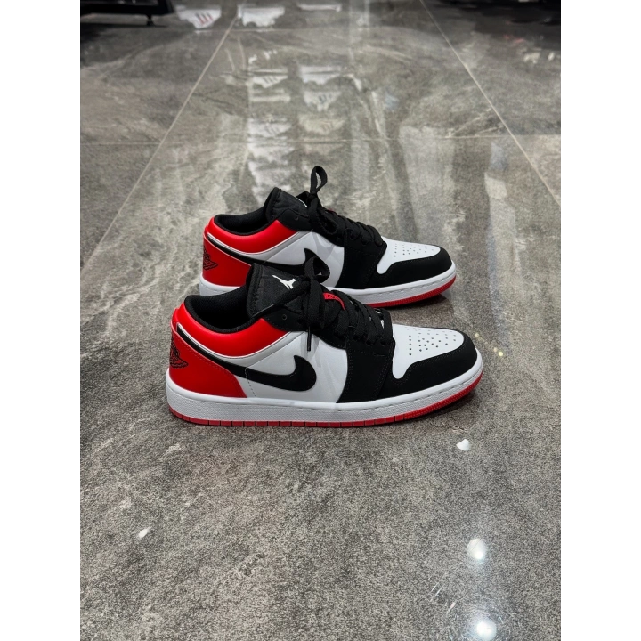 Nıke Air Jordan 1 Low Siyah Kırmzı Beyaz Detaylı