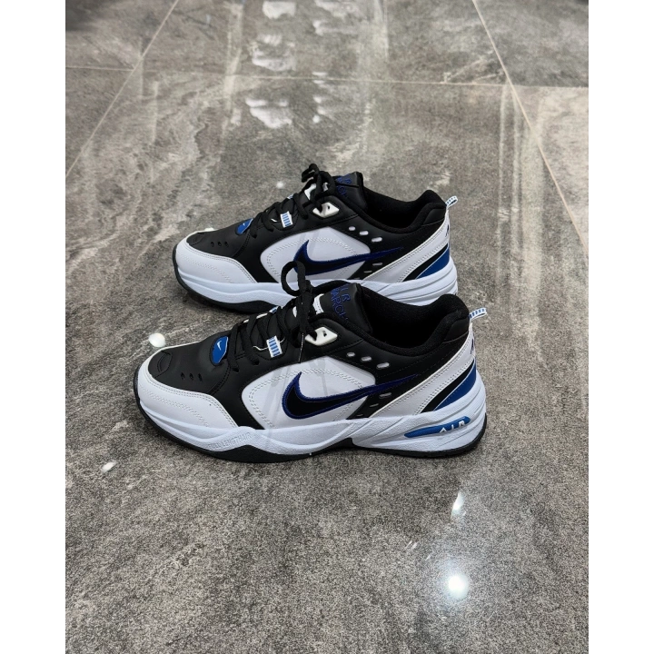 Nike Air Monarch Siyah Beyaz Mavi Detaylı