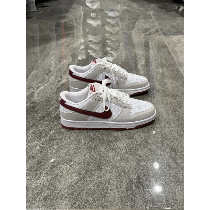 Nike Dunk Low SB Beyaz Bej Bordo Detaylı