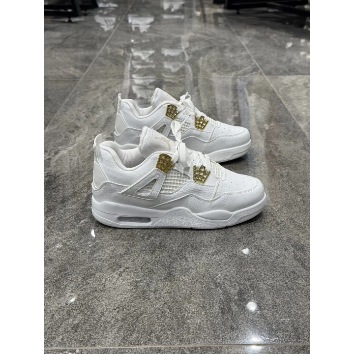 Nike Jordan 4 Beyaz Altın Sarı Detaylı