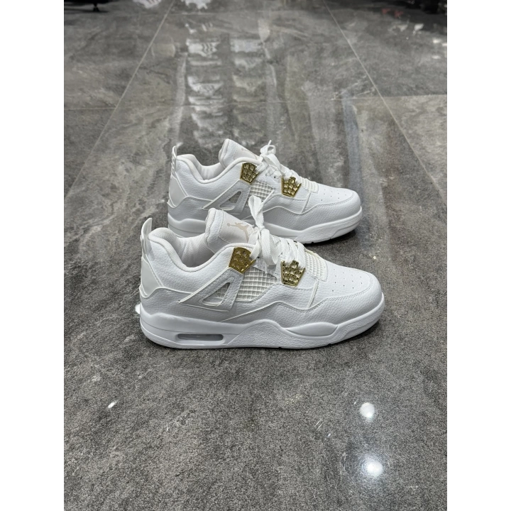 Nike Jordan 4 Beyaz Altın Sarı Detaylı
