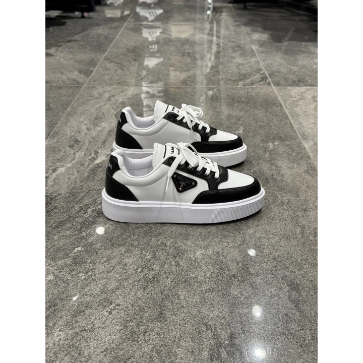 Prada Beyaz Siyah Downtown Low-Top Sneaker