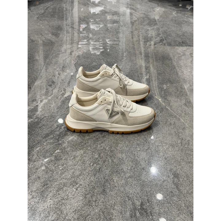 Prada Krem Kahve Taban Spor Ayakkabı