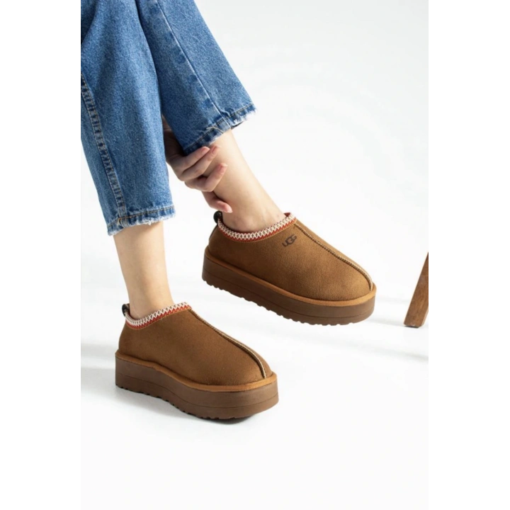 UG İçi Kürklü Kalın Tabanlı Kısa Tarçın Kadın Bot