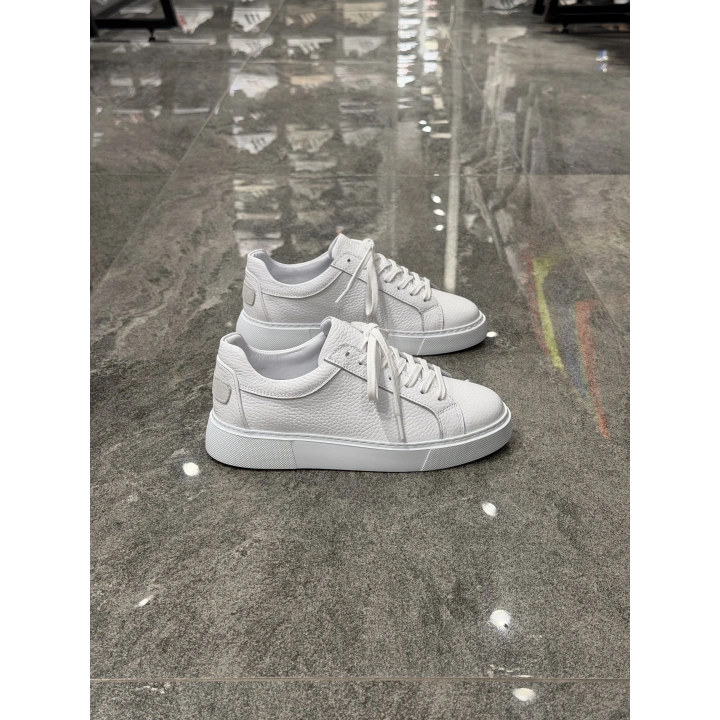 Vento Beyaz Beyaz Detaylı Deri Sneaker