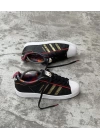 Adidas Süperstar Siyah-Beyaz Simli Sulu