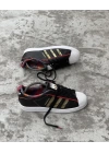 Adidas Süperstar Siyah-Beyaz Simli Sulu