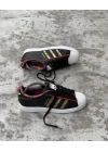 Adidas Süperstar Siyah-Beyaz Simli Sulu