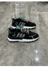 Adidas Jogger Siyah Yeşil Beyaz Taban Detaylı