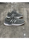 Adidas Ozelle Gri Beyaz Detaylı Spor Ayakkabı