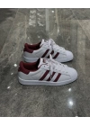 Adidas Süperstar Beyaz Bordo Spor Ayakkabı