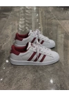 Adidas Süperstar Beyaz Bordo Spor Ayakkabı