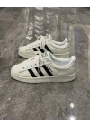 Adidas Süperstar Beyaz Siyah Paraşüt Bez Detaylı Spor Ayakkabı
