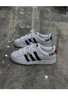 Adidas Süperstar Beyaz Siyah Taban Renk Detaylı Spor Ayakkabı