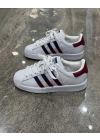 Adidas Süperstar Çift Logo Bordo Mavi Detaylı