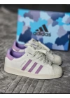 Adidas Süperstar Krem Lila Detaylı