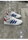 Adidas VL Court 2.0 Beyaz Mavi Kırmızı Topuk Detaylı Spor Ayakkabı