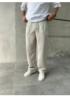 Baggy Modal Kumaş Bej Pantolon