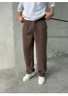Baggy Modal Kumaş Kahve Pantolon