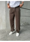 Baggy Modal Kumaş Kahve Pantolon